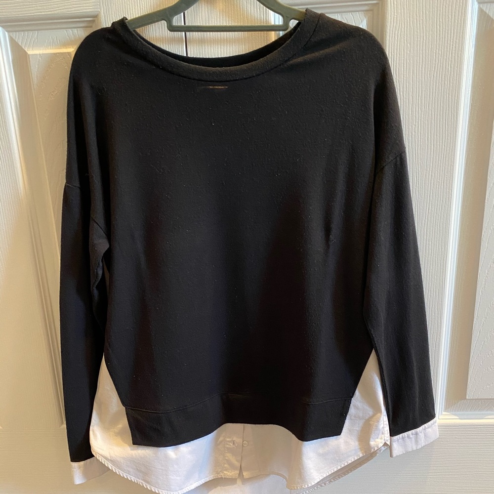 LOFT combo sweater/shirttail